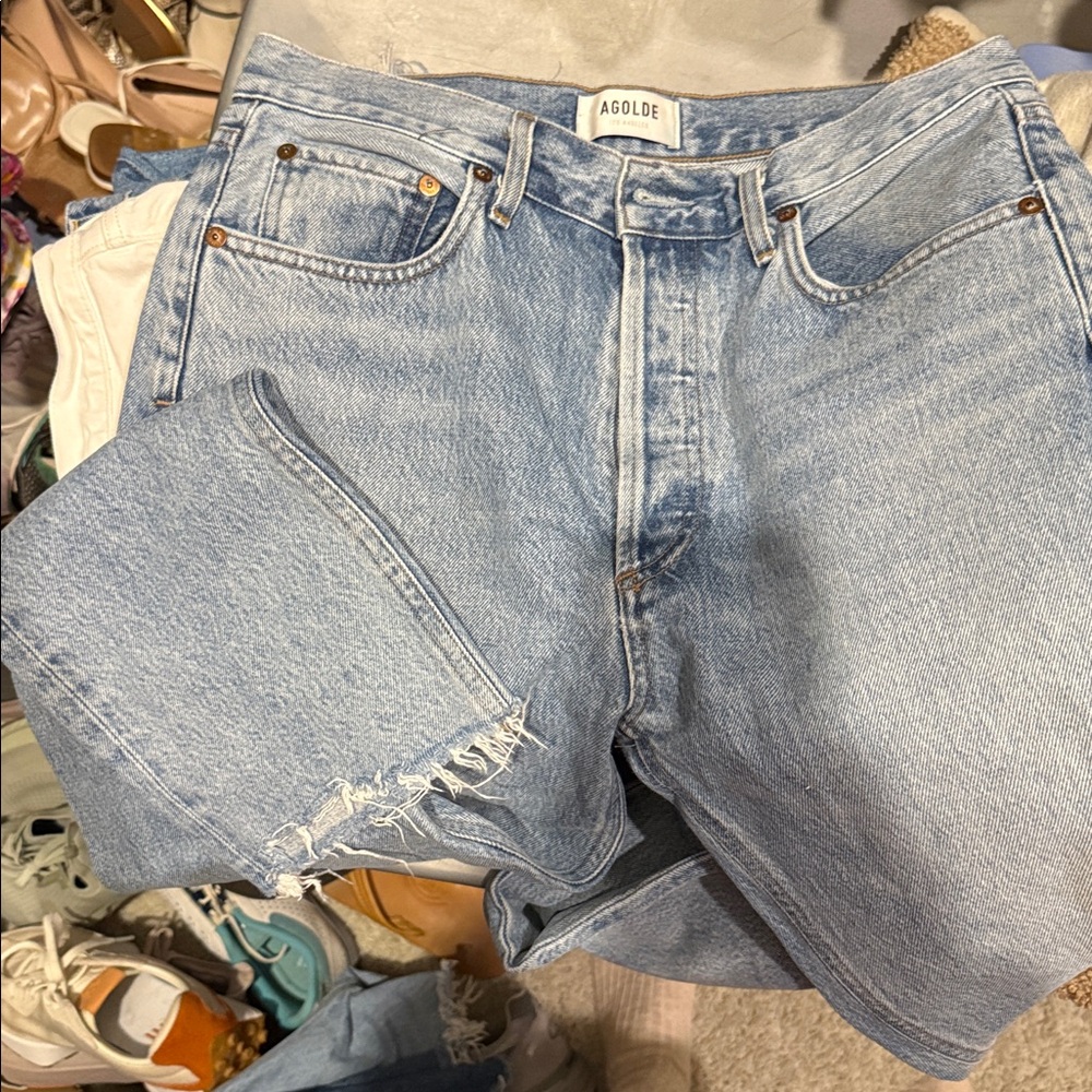 Agolde Faded Riley raw hem jeans